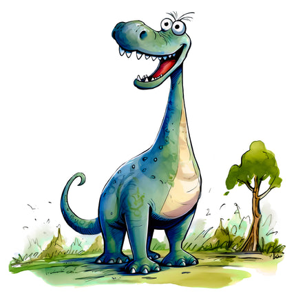 Quirky Humor Dinosaur 100% Cotton Fabric Panel Block DD4620