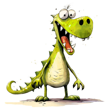 Quirky Humor Dinosaur 100% Cotton Fabric Panel Block DD4650