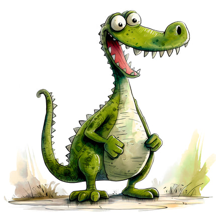 Quirky Humor Dinosaur 100% Cotton Fabric Panel Block DD4670