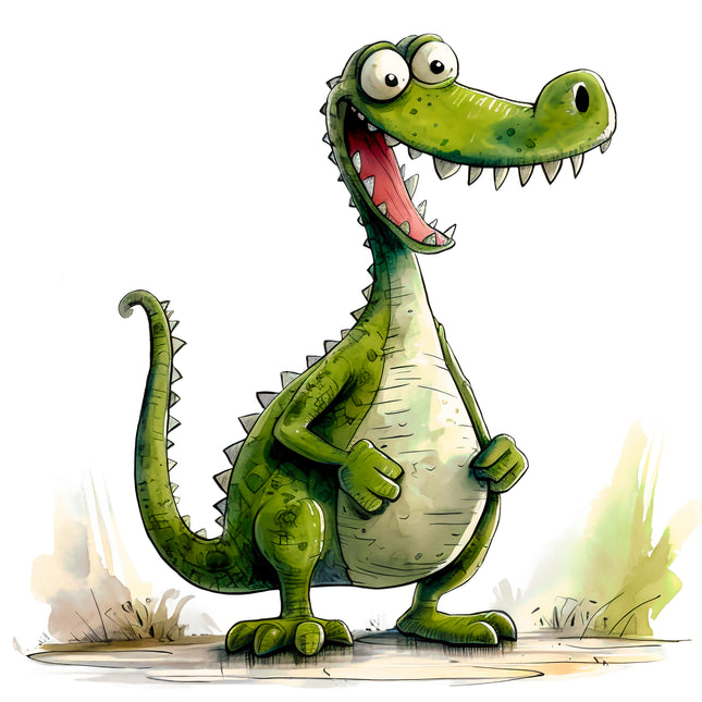 Quirky Humor Dinosaur 100% Cotton Fabric Panel Block DD4670