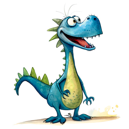 Quirky Humor Dinosaur 100% Cotton Fabric Panel Block DD4680