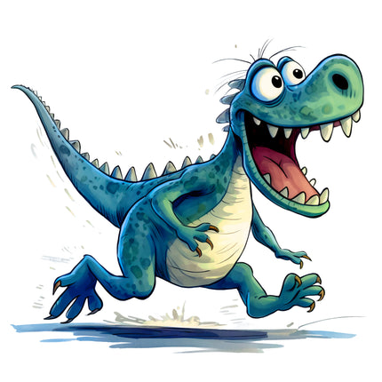 Quirky Humor Dinosaur 100% Cotton Fabric Panel Block DD4710