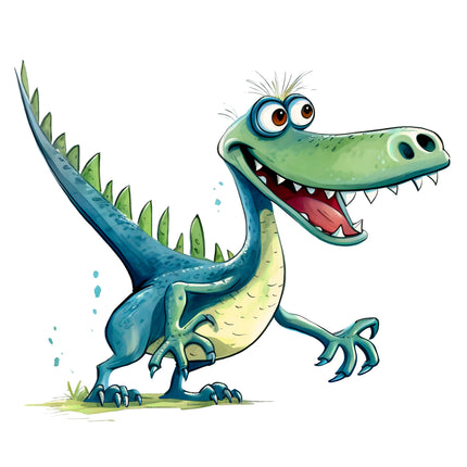 Quirky Humor Dinosaur 100% Cotton Fabric Panel Block DD4720