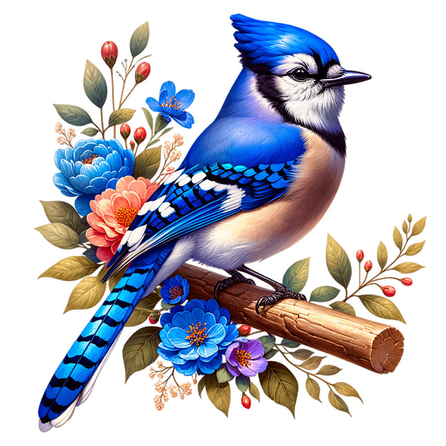 Blue jay quilt panel
