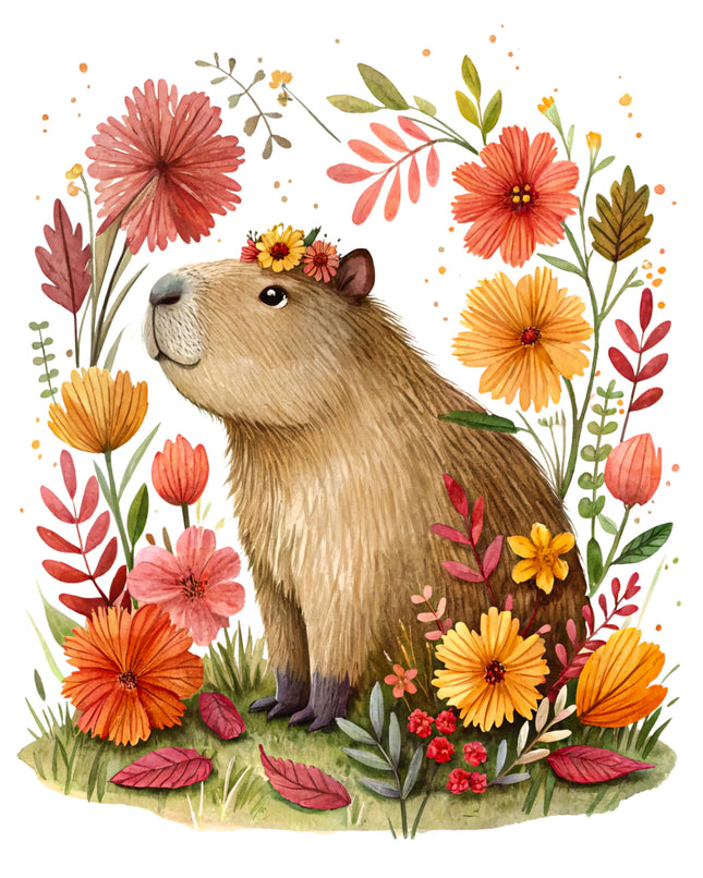 Capybara 100% Cotton Fabric Panel Block DD609