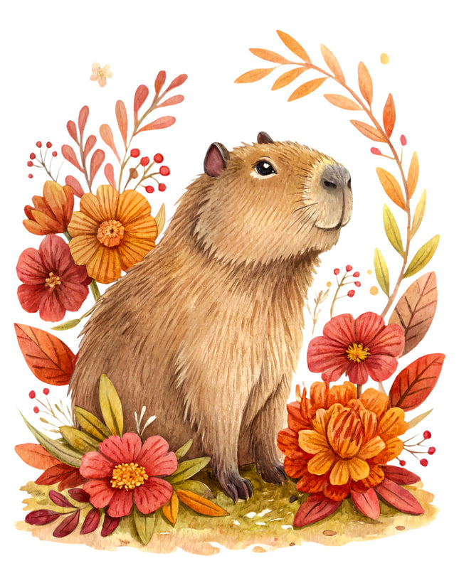 Capybara 100% Cotton Fabric Panel Block DD610