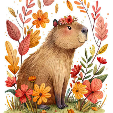 Capybara 100% Cotton Fabric Panel Block DD613