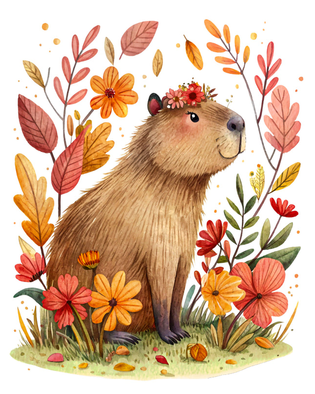 Capybara 100% Cotton Fabric Panel Block DD613