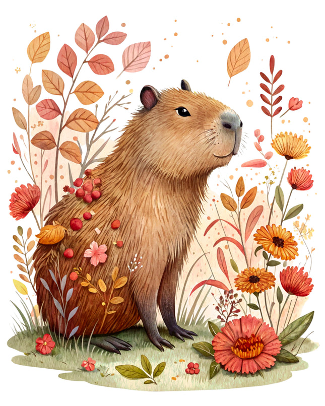 Capybara 100% Cotton Fabric Panel Block DD614