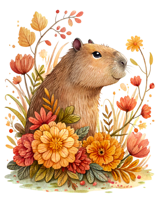 Capybara 100% Cotton Fabric Panel Block DD615