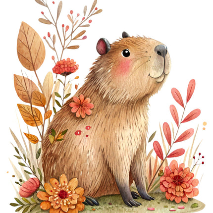 Capybara 100% Cotton Fabric Panel Block DD617