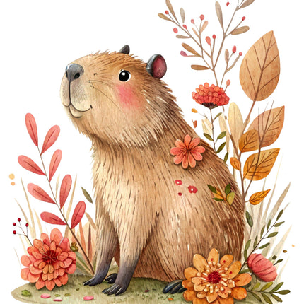 Capybara 100% Cotton Fabric Panel Block FLIP-DD617