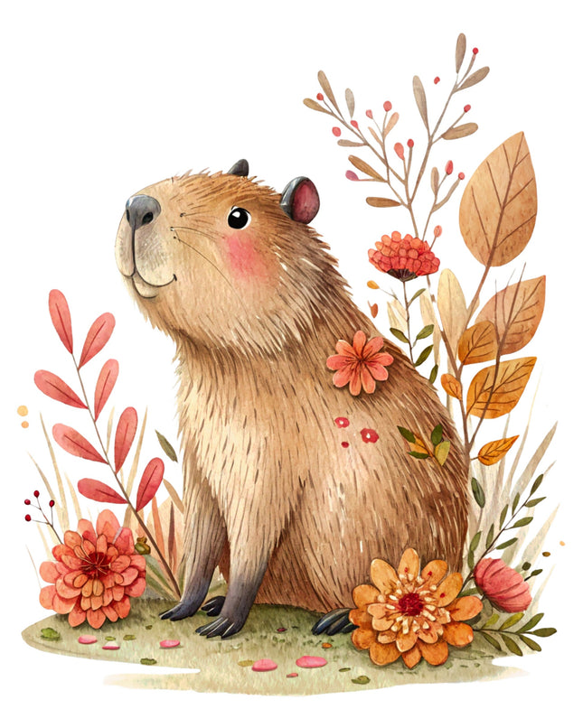 Capybara 100% Cotton Fabric Panel Block FLIP-DD617