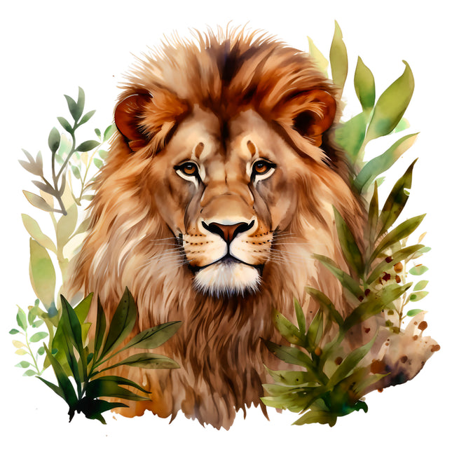 Lion 100% Cotton Fabric Panel Block DD621