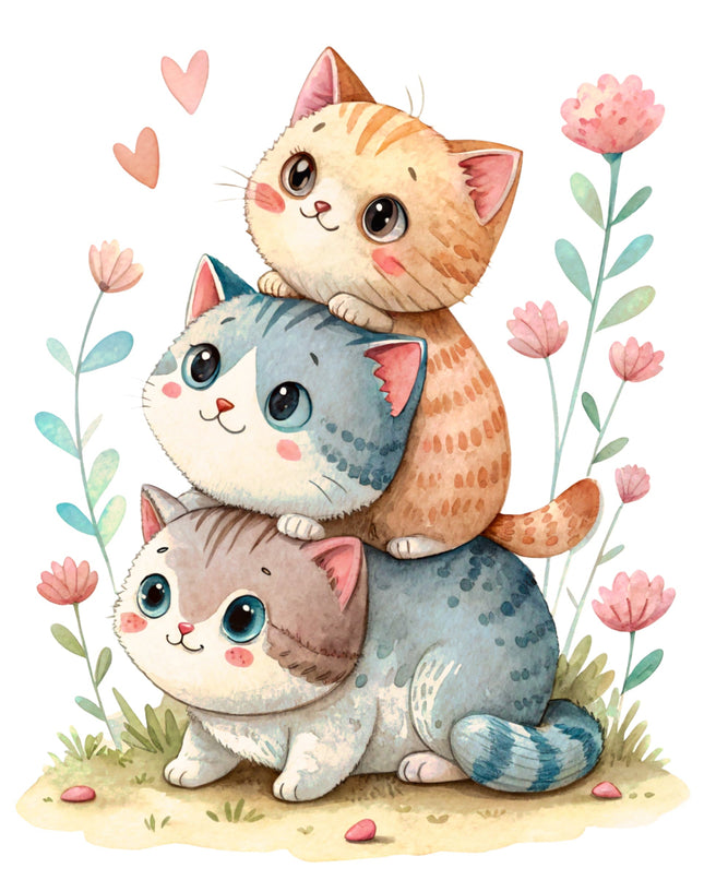 Cats 100% Cotton Fabric Panel Block DD625