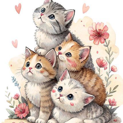 Cats 100% Cotton Fabric Panel Block DD630