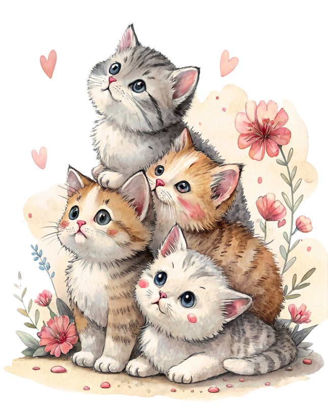 Cats 100% Cotton Fabric Panel Block DD630
