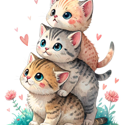 Cats 100% Cotton Fabric Panel Block DD634