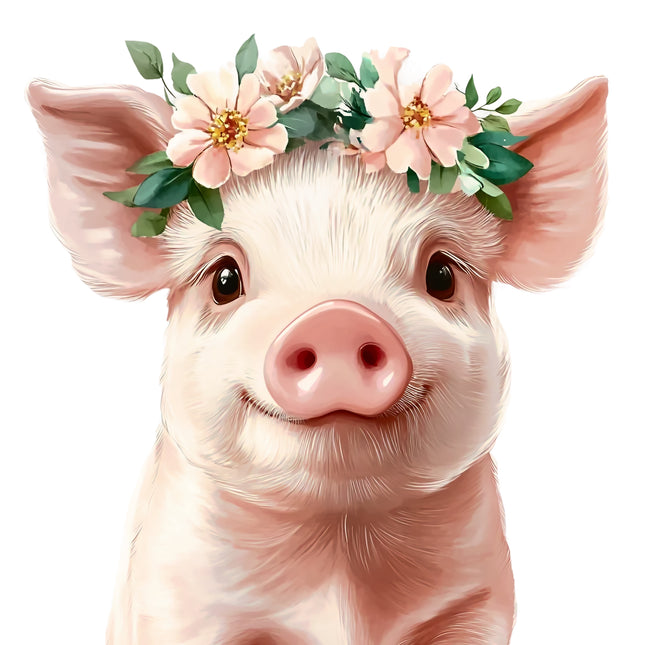 Pig 100% Cotton Fabric Panel Block DD682