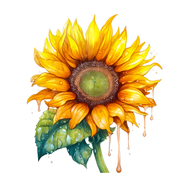 Sunflower Flower 100% Cotton Fabric Panel Block DD7012