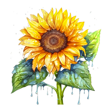 Sunflower Flower 100% Cotton Fabric Panel Block DD7015