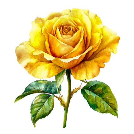 Yellow Rose Flower 100% Cotton Fabric Panel Block DD7026