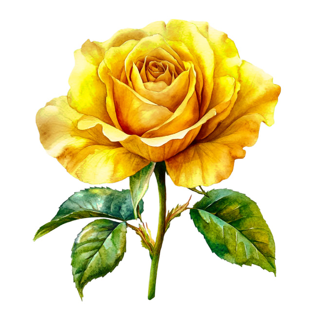 Yellow Rose Flower 100% Cotton Fabric Panel Block DD7026