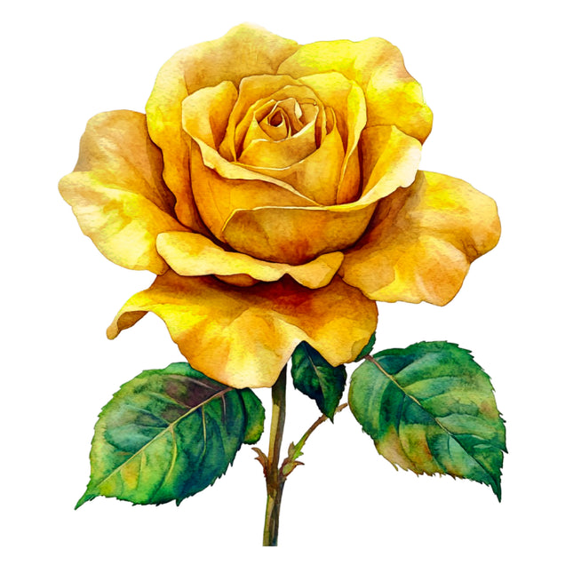 Yellow Rose Flower 100% Cotton Fabric Panel Block DD7031