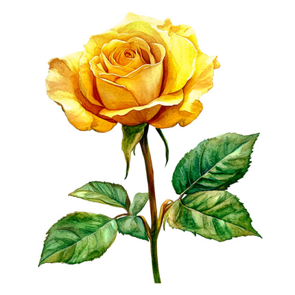 Yellow Rose Flower 100% Cotton Fabric Panel Block DD7033