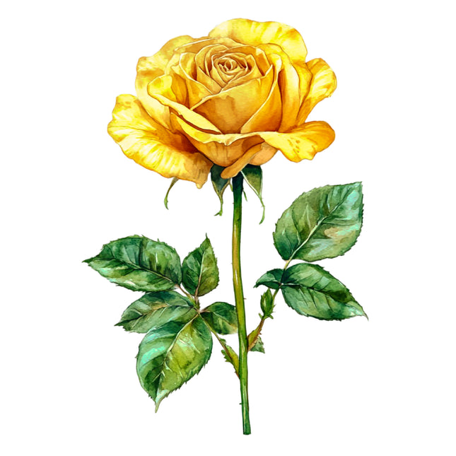 Yellow Rose Flower 100% Cotton Fabric Panel Block DD7034