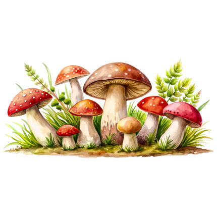 Mushrooms 100% Cotton Fabric Panel Block DD7740