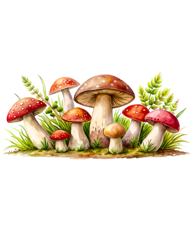 Mushrooms 100% Cotton Fabric Panel Block DD7740