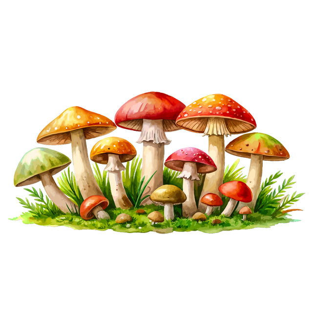 Mushrooms 100% Cotton Fabric Panel Block DD7742