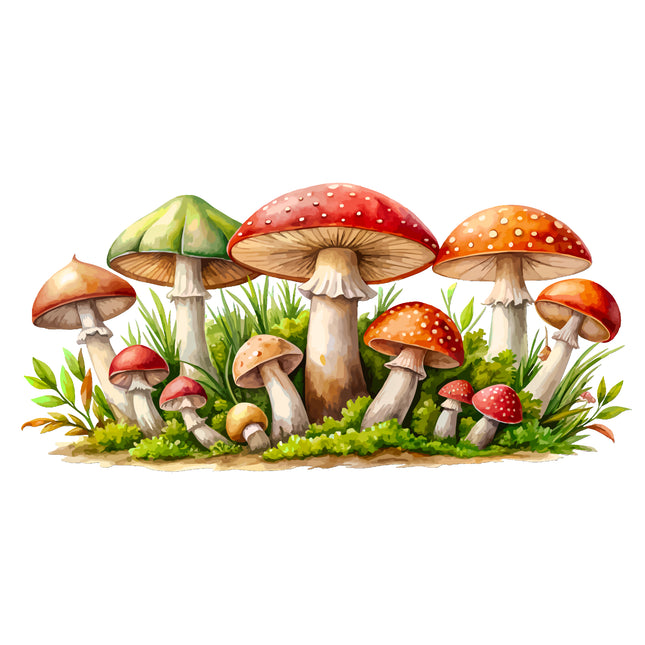 Mushrooms 100% Cotton Fabric Panel Block DD7743