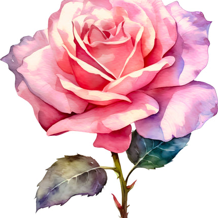 Pink Rose Flower 100% Cotton Fabric Panel Block DD8008