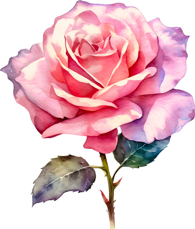 Pink Rose Flower 100% Cotton Fabric Panel Block DD8008