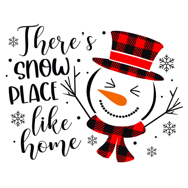There's Snowplace Like Home 100% Cotton Fabric Panel Block DD9005