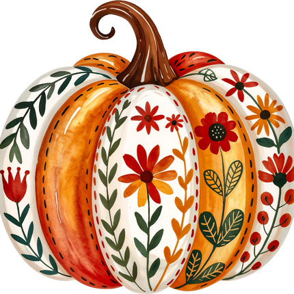 Decorative pumpkin fabric panel