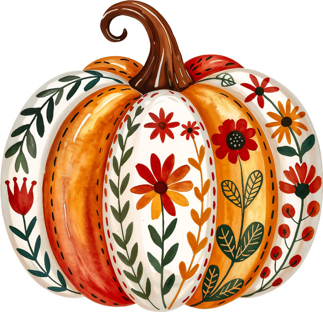 Decorative pumpkin fabric panel