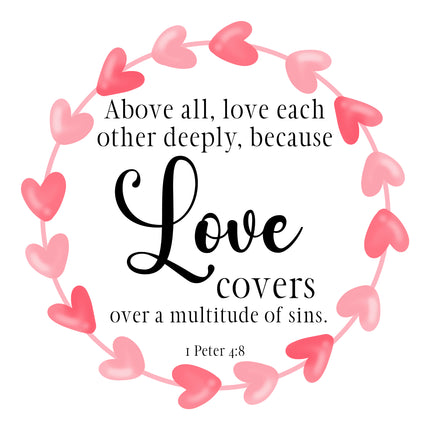 Peter 6:8 Scripture 100% Cotton Fabric Panel Block DI204