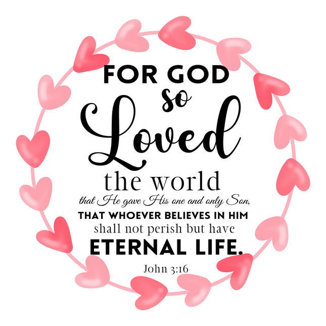 John 3:16 Scripture 100% Cotton Fabric Panel Block DI212