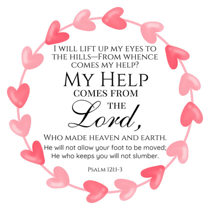 Bible Verse Psalm 121:1-3 Scripture 100% Cotton Fabric Panel Block DI447