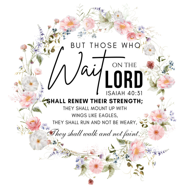 Bible Verse Isaiah 40:31 Scripture 100% Cotton Fabric Panel Block DI450