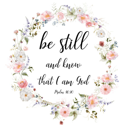 Psalm 46:10 Scripture 100% Cotton Fabric Panel Block DI452