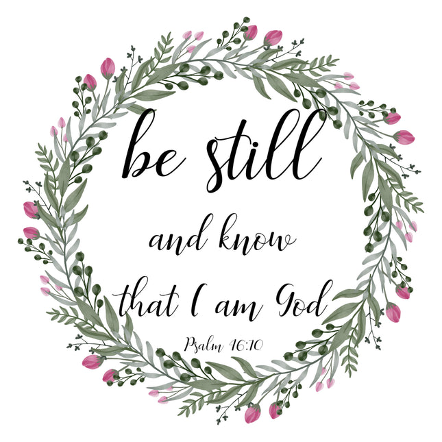 Bible Verse Psalm 46:10 Scripture 100% Cotton Fabric Panel Block DI477