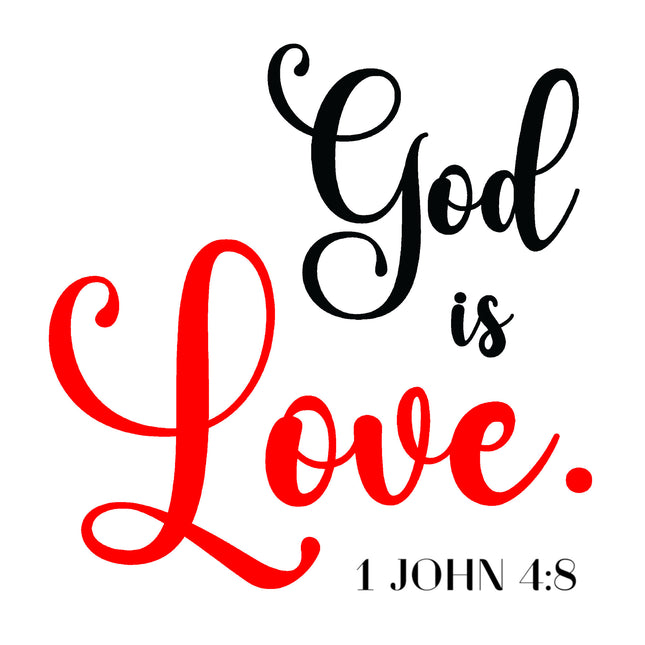 Scripture 1 John 4:8 Bible Verse 100% Cotton Fabric Panel Block DI478