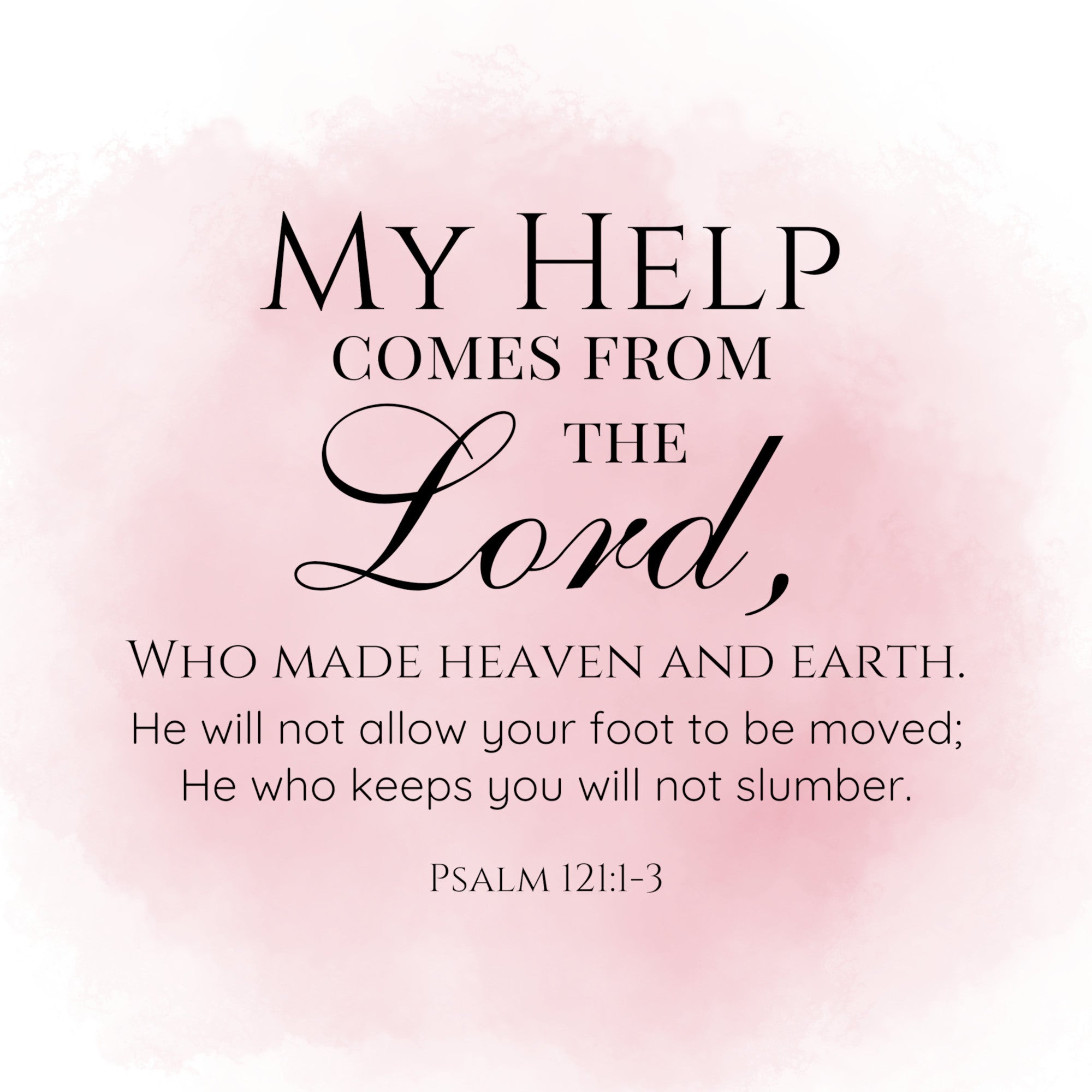 Bible Verse Psalm 121:1-3 Scripture 100% Cotton Fabric Panel Block | Q ...