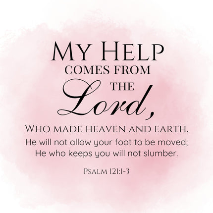 Bible Verse Psalm 121:1-3 Scripture 100% Cotton Fabric Panel Block DI479