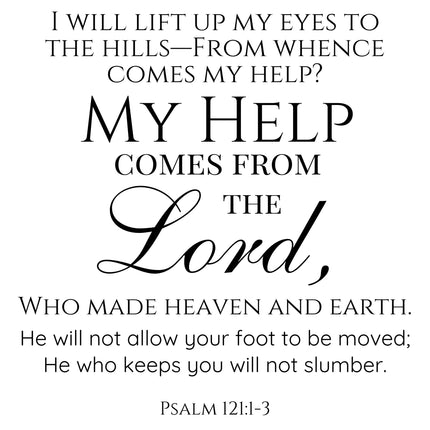 Psalm 121:1-3 Scripture 100% Cotton Fabric Panel Block DI610