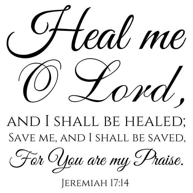 Jeremiah 17:14 Scripture 100% Cotton Fabric Panel Block DI613